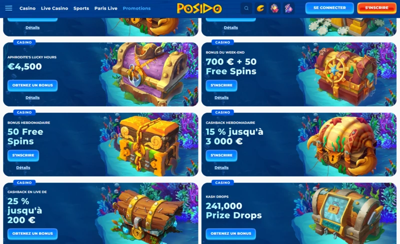 posido bonuses page